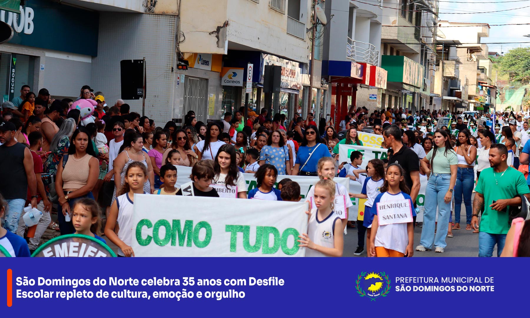 NOTÍCIA: São Domingos do Norte celebra 35 anos com Desfile Escolar repleto de cultura, emoção e orgulho