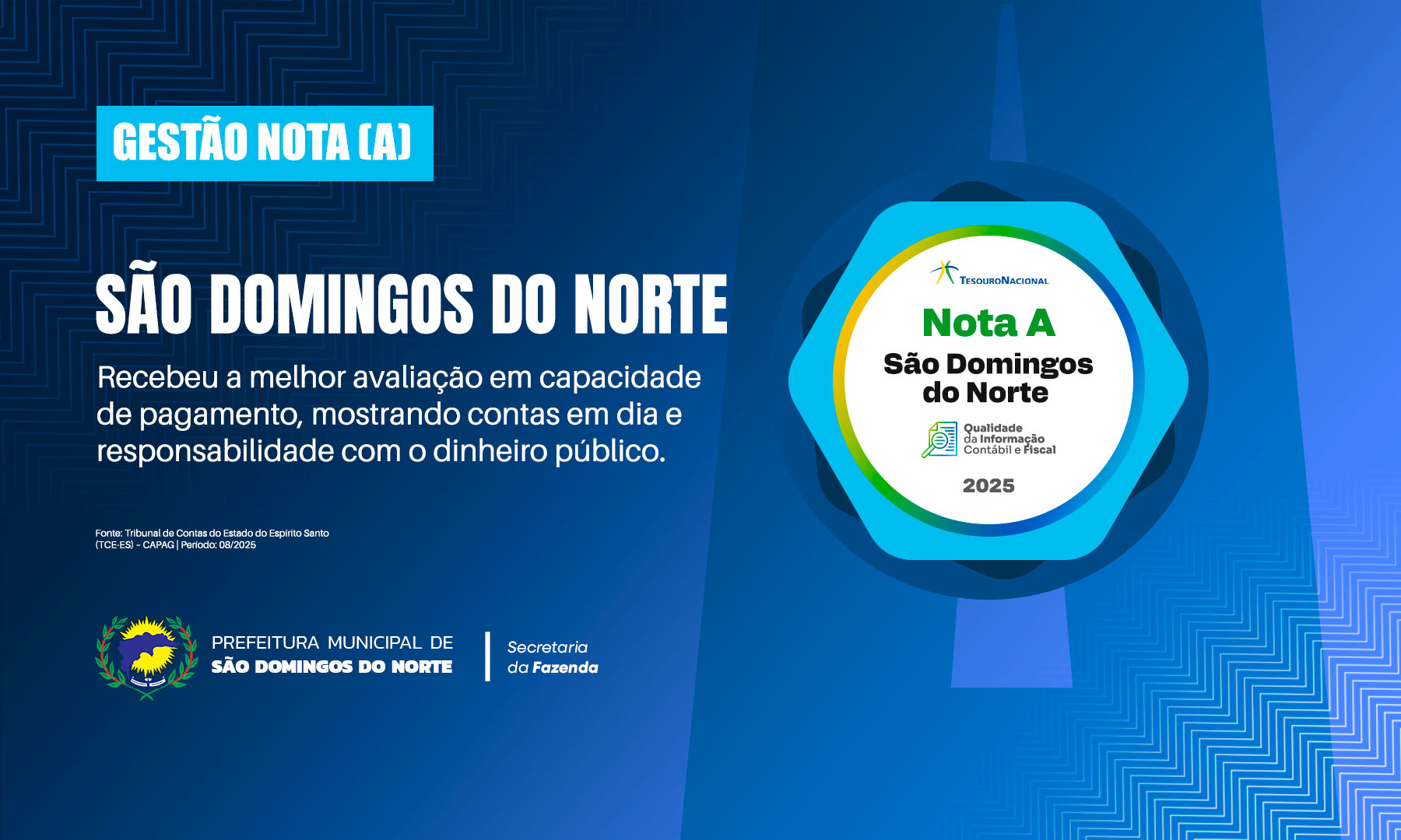São Domingos do Norte recebe Nota A em avaliação do Tribunal de Contas