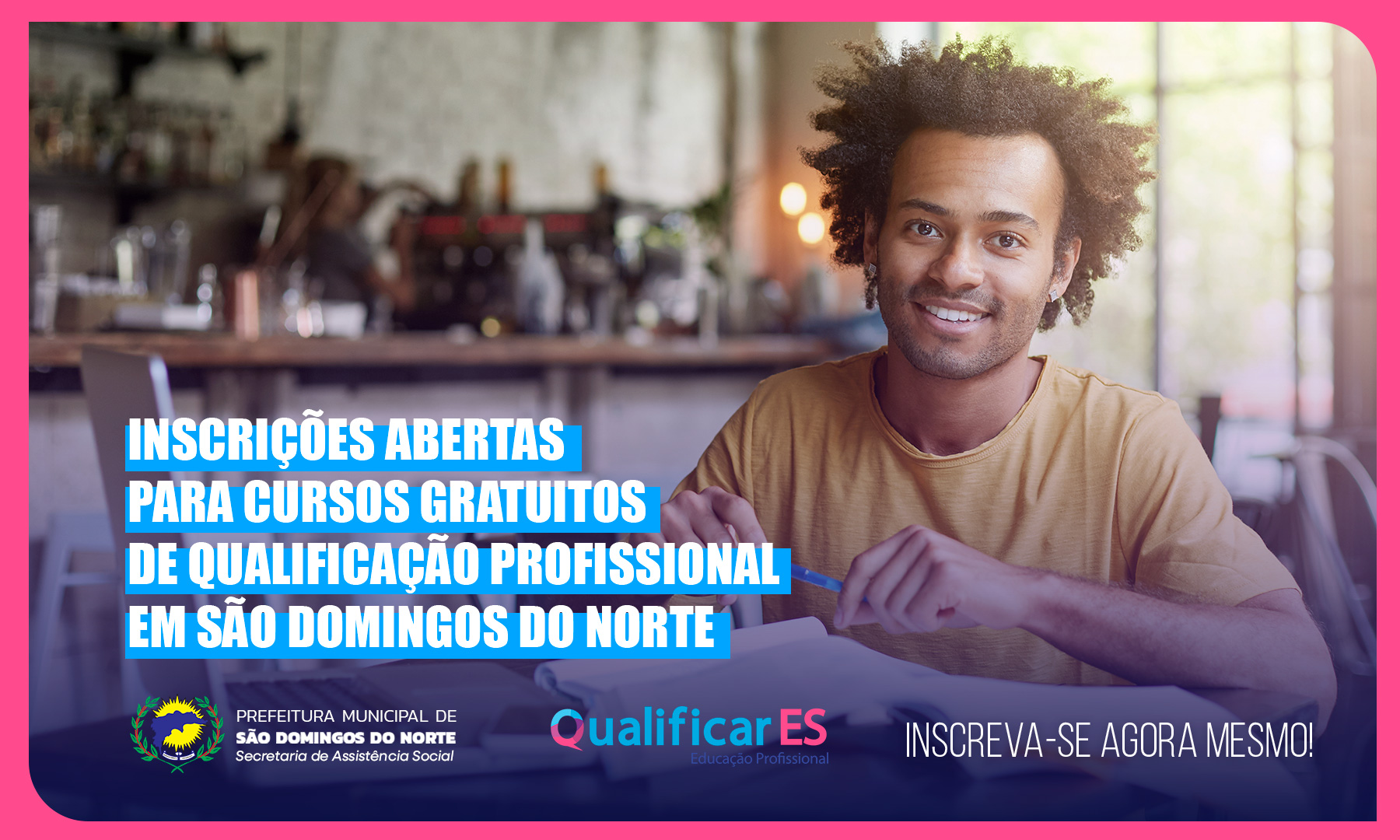 Inscrições abertas para cursos gratuitos de qualificação profissional em São Domingos do Norte
