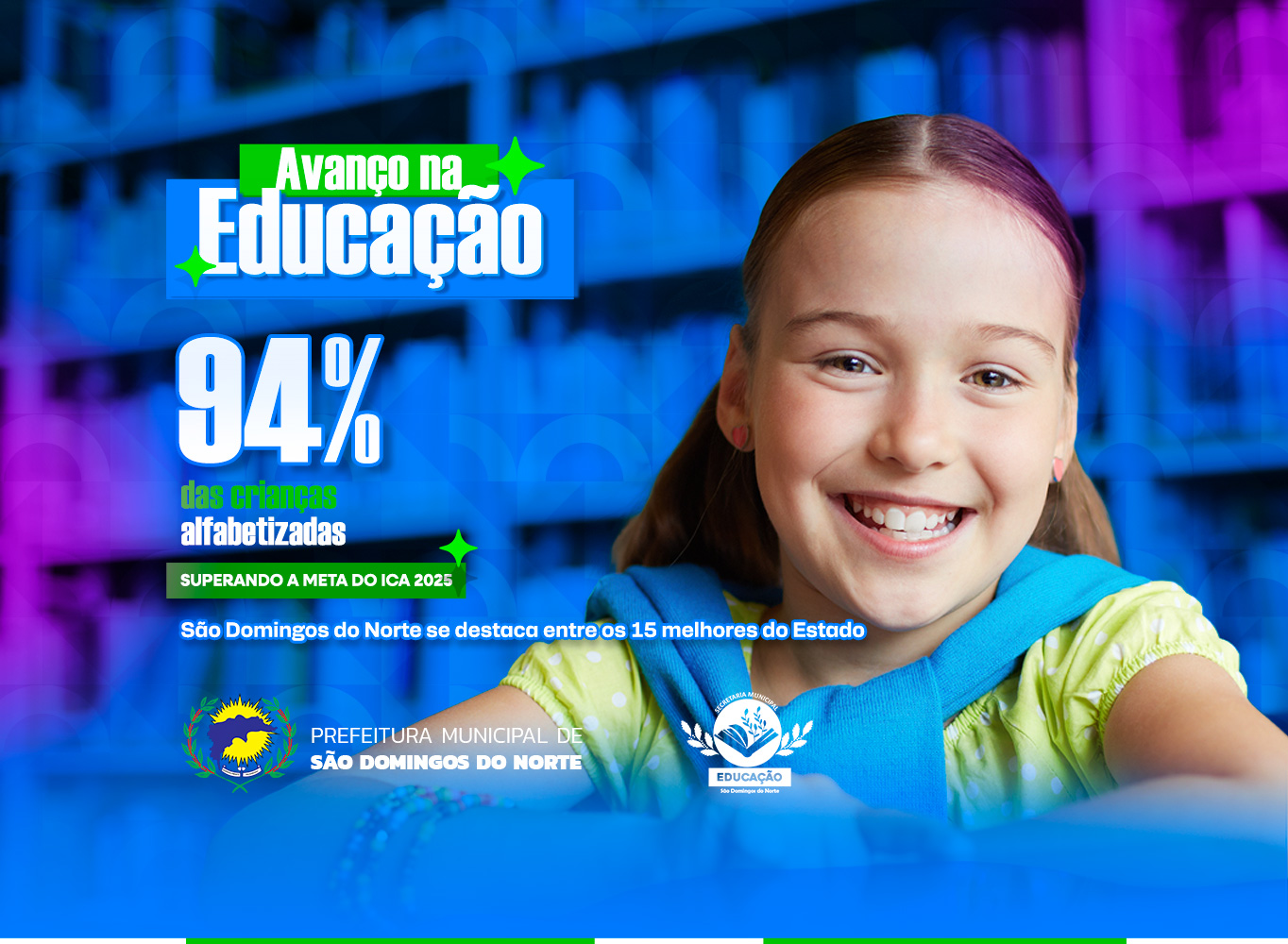 São Domingos do Norte alcança 94% de crianças alfabetizadas e se destaca entre os melhores do Espírito Santo