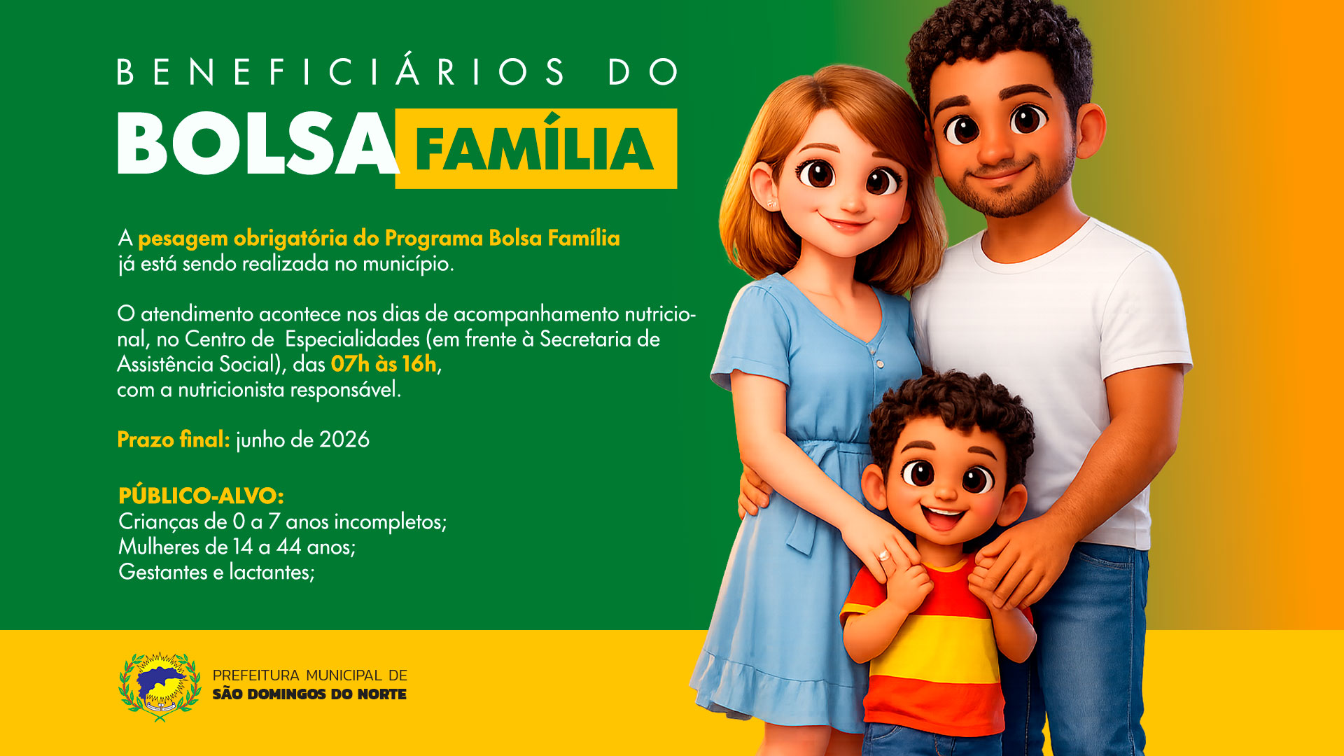 Imagem da notícia: Atenção beneficiários: pesagem obrigatória do Bolsa Família já está em andamento